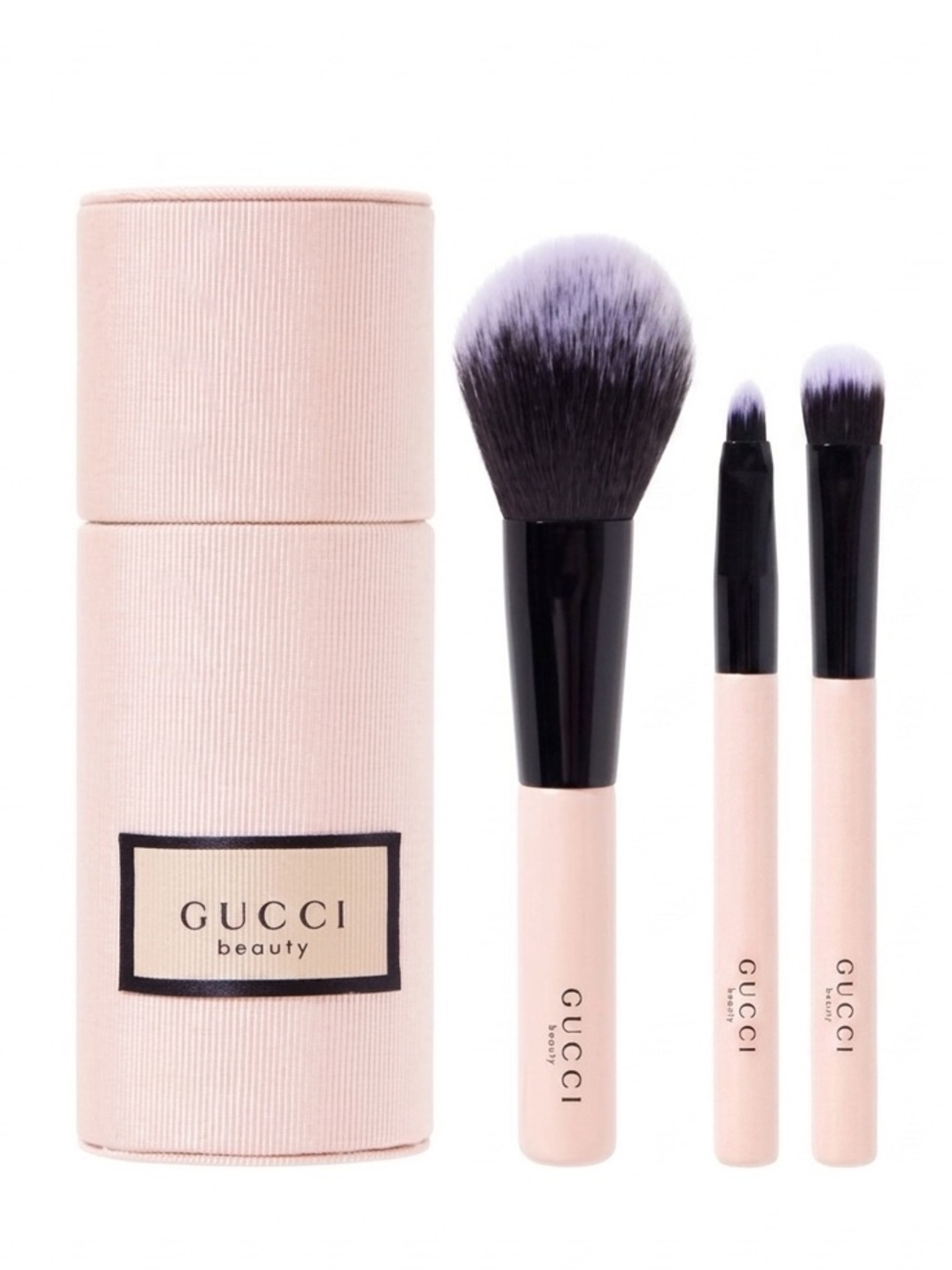 Gucci Beauty Makeup Brush 3 Piece Kit in Cylindrical Holder